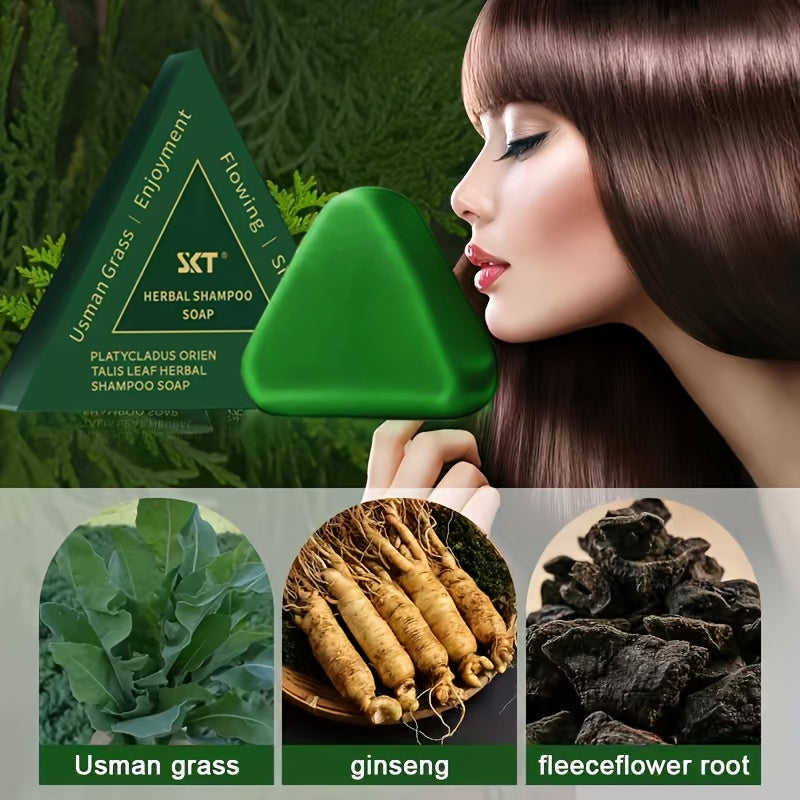 Nature Triangle Champú Sólido en Barra – Calmante y Fortalecedor para Todo Tipo de Cabello
