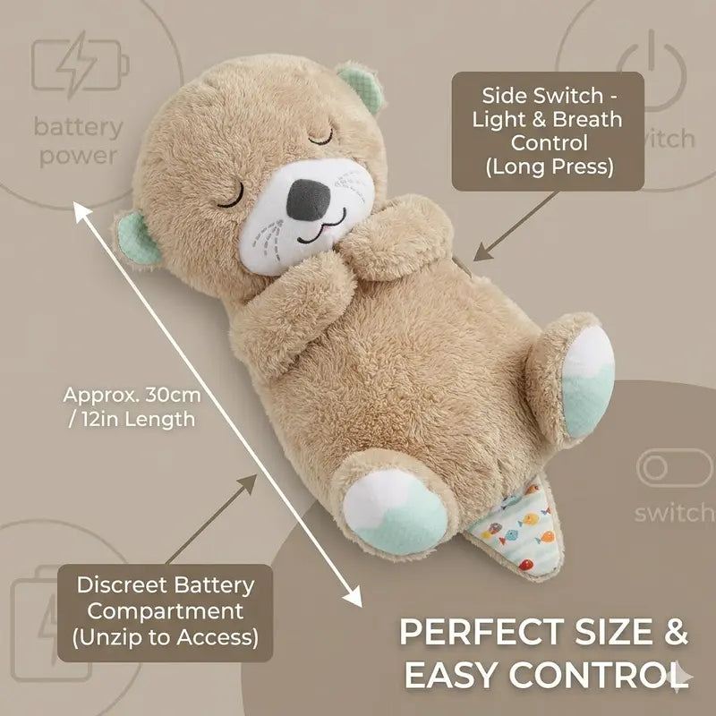 Breathing Otter Calming Pet Toy for Dogs & Cats – Music, Motion & Orange Light, 3 AAA Batteries
