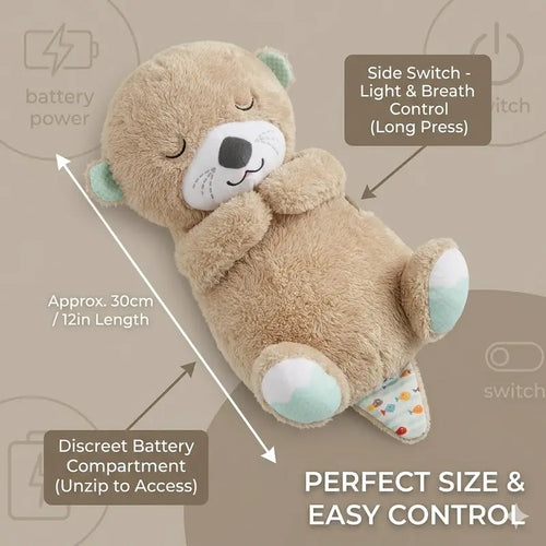 Breathing Otter Calming Pet Toy for Dogs & Cats – Music, Motion & Orange Light, 3 AAA Batteries