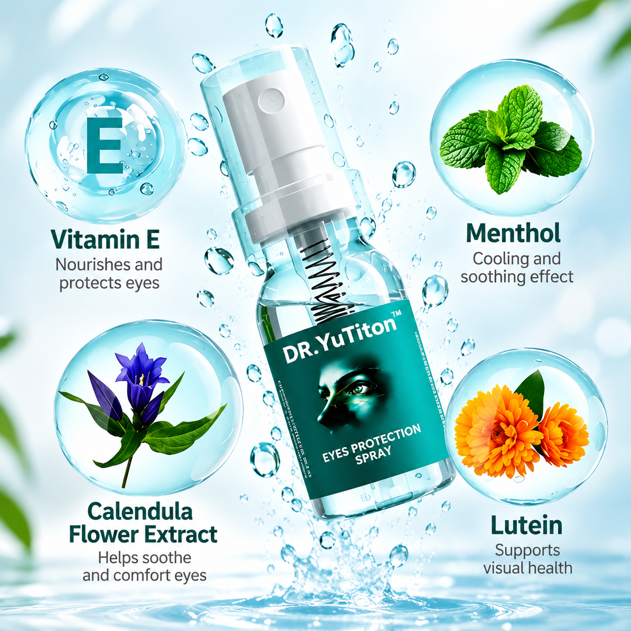 Lutein Eye Spray – Hydrates tired eyes with fast, gentle relief. 10ml.